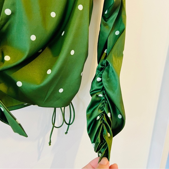 Free People | For Love & Lemons | Green Polka Dot Crop Top - Picture 5 of 6